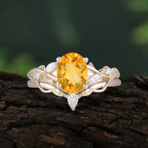 Enchanted 4-Prong Oval Cut Citrine Stacking Ring